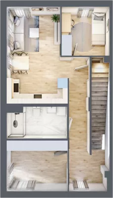 5 pokoi, mieszkanie 106,13 m², piętro 1, oferta nr 1B, Apartamenty Baranówek, Kielce, Baranówek, ul. Chodkiewicza 46A