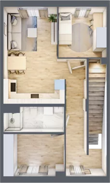 5 pokoi, mieszkanie 96,77 m², piętro 1, oferta nr 4B, Apartamenty Baranówek, Kielce, Baranówek, ul. Chodkiewicza 46A