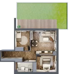 3 pokoje, apartament 55,10 m², parter, oferta nr 3, Rezydencja Wczasowa, Ełk, Szyba, ul. Wczasowa 7
