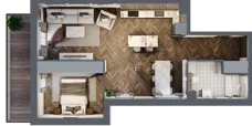 2 pokoje, apartament 48,80 m², piętro 2, oferta nr 7, Rezydencja Wczasowa, Ełk, Szyba, ul. Wczasowa 7
