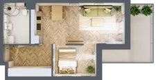 2 pokoje, apartament inwestycyjny 41,79 m², parter, oferta nr A1/1, Apartamenty Klimatyczna, Gdańsk, Wyspa Sobieszewska, ul. Klimatyczna 88