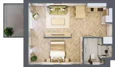 2 pokoje, apartament inwestycyjny 38,52 m², parter, oferta nr B1/6, Apartamenty Klimatyczna, Gdańsk, Wyspa Sobieszewska, ul. Klimatyczna 88