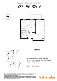 3 pokoje, mieszkanie 55,40 m², piętro 4, oferta nr M37, Aurora, Warszawa, Włochy, Raków, ul. Wschodu Słońca 11A, 9A