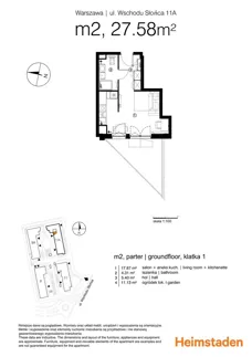 1 pokój, mieszkanie 27,53 m², parter, oferta nr M02, Aurora, Warszawa, Włochy, Raków, ul. Wschodu Słońca 11A, 9A