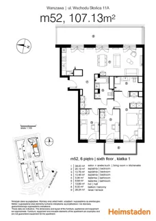 4 pokoje, mieszkanie 106,76 m², piętro 6, oferta nr M52, Aurora, Warszawa, Włochy, Raków, ul. Wschodu Słońca 11A, 9A