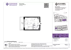 1 pokój, mieszkanie 30,38 m², piętro 1, oferta nr D-16, Szerokie Residence, Lublin, Szerokie, ul. Kazimiery Litwiniukowej