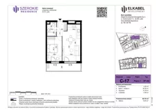 2 pokoje, mieszkanie 44,19 m², piętro 1, oferta nr C-17, Szerokie Residence, Lublin, Szerokie, ul. Kazimiery Litwiniukowej
