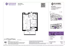2 pokoje, mieszkanie 40,26 m², piętro 2, oferta nr D-26, Szerokie Residence, Lublin, Szerokie, ul. Kazimiery Litwiniukowej