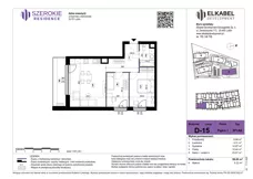 3 pokoje, mieszkanie 59,85 m², piętro 1, oferta nr D-15, Szerokie Residence, Lublin, Szerokie, ul. Kazimiery Litwiniukowej