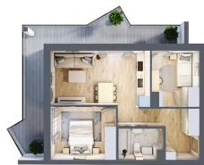 3 pokoje, apartament inwestycyjny 45,64 m², piętro 2, oferta nr 3.3, MidAqua Apartments, Międzywodzie, ul. Szkolna