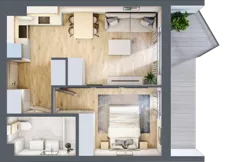 2 pokoje, apartament inwestycyjny 38,37 m², piętro 1, oferta nr 2.7, MidAqua Apartments, Międzywodzie, ul. Szkolna