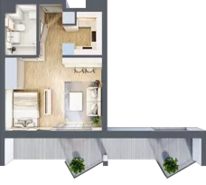 1 pokój, apartament inwestycyjny 29,84 m², piętro 1, oferta nr 2.1, MidAqua Apartments, Międzywodzie, ul. Szkolna