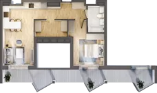 2 pokoje, apartament inwestycyjny 45,74 m², piętro 3, oferta nr 4.1, MidAqua Apartments, Międzywodzie, ul. Szkolna