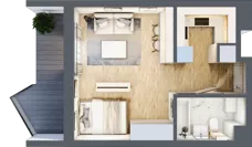 1 pokój, apartament inwestycyjny 30,17 m², piętro 1, oferta nr 2.2, MidAqua Apartments, Międzywodzie, ul. Szkolna