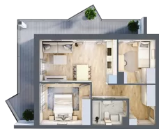 3 pokoje, apartament inwestycyjny 45,98 m², piętro 1, oferta nr 2.3, MidAqua Apartments, Międzywodzie, ul. Szkolna