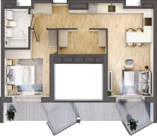 2 pokoje, apartament inwestycyjny 46,10 m², piętro 3, oferta nr 4.9, MidAqua Apartments, Międzywodzie, ul. Szkolna