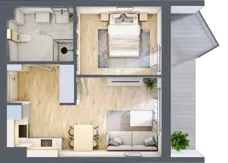 2 pokoje, apartament inwestycyjny 38,44 m², piętro 1, oferta nr 2.5, MidAqua Apartments, Międzywodzie, ul. Szkolna