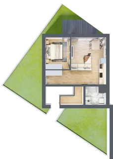 2 pokoje, mieszkanie 42,60 m², parter, oferta nr 3A, Zielony Zakątek Ustroń, Ustroń, ul. Myśliwska