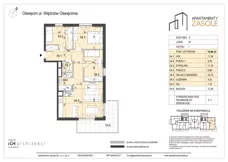 4 pokoje, mieszkanie 70,89 m², piętro 1, oferta nr 4, Apartamenty Zasole, Oświęcim, ul. Więźniów Oświęcimia