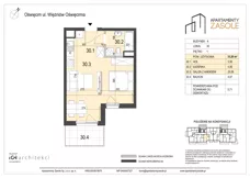 1 pokój, mieszkanie 33,20 m², piętro 1, oferta nr 30, Apartamenty Zasole, Oświęcim, ul. Więźniów Oświęcimia