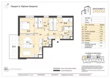 4 pokoje, mieszkanie 62,03 m², piętro 1, oferta nr 33, Apartamenty Zasole, Oświęcim, ul. Więźniów Oświęcimia