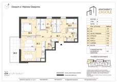 4 pokoje, mieszkanie 62,03 m², piętro 2, oferta nr 38, Apartamenty Zasole, Oświęcim, ul. Więźniów Oświęcimia