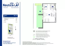 2 pokoje, apartament inwestycyjny 45,10 m², parter, oferta nr 2, Villa Nautica, Gdańsk, Wyspa Sobieszewska, ul. Tęczowa 21