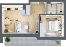 2 pokoje, mieszkanie 39,73 m², piętro 1, oferta nr 4, Stacja Olszynka, Warszawa, Praga Południe, Gocławek, ul. Załęże 14
