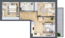 3 pokoje, mieszkanie 52,26 m², piętro 1, oferta nr 1, Stacja Olszynka, Warszawa, Praga Południe, Gocławek, ul. Załęże 14