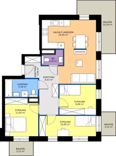4 pokoje, mieszkanie 75,74 m², piętro 2, oferta nr 111, Strażacka 54G, Rzeszów, Drabinianka, ul. Strażacka 54