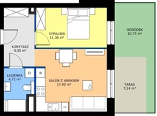 2 pokoje, mieszkanie 40,93 m², parter, oferta nr 2, Strażacka 54G, Rzeszów, Drabinianka, ul. Strażacka 54