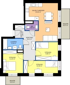 4 pokoje, mieszkanie 75,71 m², piętro 1, oferta nr 105, Strażacka 54G, Rzeszów, Drabinianka, ul. Strażacka 54
