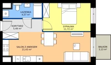 2 pokoje, mieszkanie 43,21 m², piętro 1, oferta nr 13, Strażacka 54G, Rzeszów, Drabinianka, ul. Strażacka 54