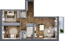 3 pokoje, mieszkanie 69,21 m², piętro 2, oferta nr M.2.2, Lipowa 43, Łódź, Polesie, Stare Polesie, ul. Lipowa 43
