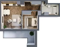 2 pokoje, mieszkanie 40,73 m², piętro 3, oferta nr M.3.1, Lipowa 43, Łódź, Polesie, Stare Polesie, ul. Lipowa 43