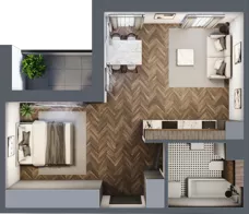 1 pokój, mieszkanie 40,78 m², piętro 1, oferta nr M.1.3, Lipowa 43, Łódź, Polesie, Stare Polesie, ul. Lipowa 43