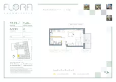 1 pokój, mieszkanie 32,83 m², piętro 3, oferta nr 14, Flora Śródmieście, Łódź, Śródmieście, ul. płk. Jana Kilińskiego 111