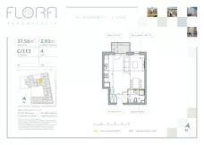 1 pokój, mieszkanie 37,56 m², piętro 4, oferta nr 113, Flora Śródmieście, Łódź, Śródmieście, ul. płk. Jana Kilińskiego 111
