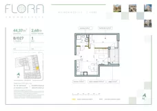 2 pokoje, mieszkanie 44,37 m², piętro 1, oferta nr 27, Flora Śródmieście, Łódź, Śródmieście, ul. płk. Jana Kilińskiego 111