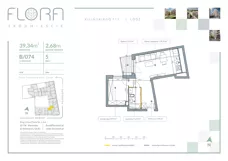 2 pokoje, mieszkanie 39,34 m², piętro 5, oferta nr 74, Flora Śródmieście, Łódź, Śródmieście, ul. płk. Jana Kilińskiego 111