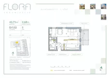 2 pokoje, mieszkanie 43,71 m², piętro 1, oferta nr 132, Flora Śródmieście, Łódź, Śródmieście, ul. płk. Jana Kilińskiego 111