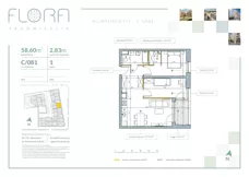 3 pokoje, mieszkanie 58,60 m², piętro 1, oferta nr 81, Flora Śródmieście, Łódź, Śródmieście, ul. płk. Jana Kilińskiego 111