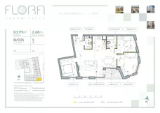 4 pokoje, mieszkanie 83,99 m², piętro 1, oferta nr 31, Flora Śródmieście, Łódź, Śródmieście, ul. płk. Jana Kilińskiego 111