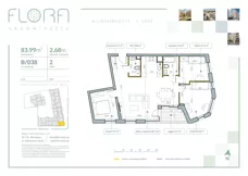 4 pokoje, mieszkanie 83,99 m², piętro 2, oferta nr 38, Flora Śródmieście, Łódź, Śródmieście, ul. płk. Jana Kilińskiego 111