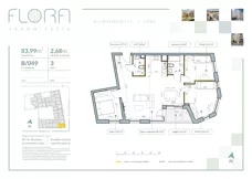 4 pokoje, mieszkanie 83,99 m², piętro 3, oferta nr 49, Flora Śródmieście, Łódź, Śródmieście, ul. płk. Jana Kilińskiego 111