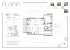 4 pokoje, mieszkanie 64,95 m², piętro 1, oferta nr 131, Flora Śródmieście, Łódź, Śródmieście, ul. płk. Jana Kilińskiego 111