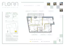 4 pokoje, mieszkanie 119,91 m², piętro 6, oferta nr 75, Flora Śródmieście, Łódź, Śródmieście, ul. płk. Jana Kilińskiego 111