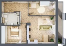3 pokoje, mieszkanie 63,58 m², piętro 1, oferta nr M5, Aura Orłowo, Gdynia, Orłowo, Kolibki, ul. Aleja Zwycięstwa 193