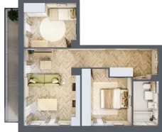 3 pokoje, mieszkanie 55,56 m², piętro 1, oferta nr M6, Aura Orłowo, Gdynia, Orłowo, Kolibki, ul. Aleja Zwycięstwa 193