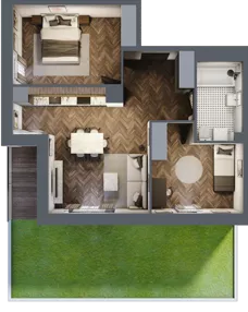 3 pokoje, mieszkanie 59,29 m², piętro 1, oferta nr B3.M9, Sosnovia, Sosnowiec, Dańdówka, ul. Mariana Maliny/Grzybowa